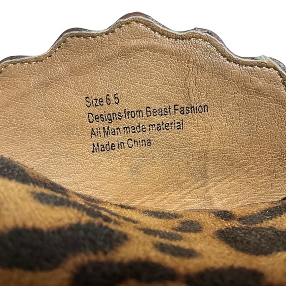 BEAST FASHION Faux Leather Pony Style Scalloped Edge Booties US Sz 6.5 - Picture 8 of 10